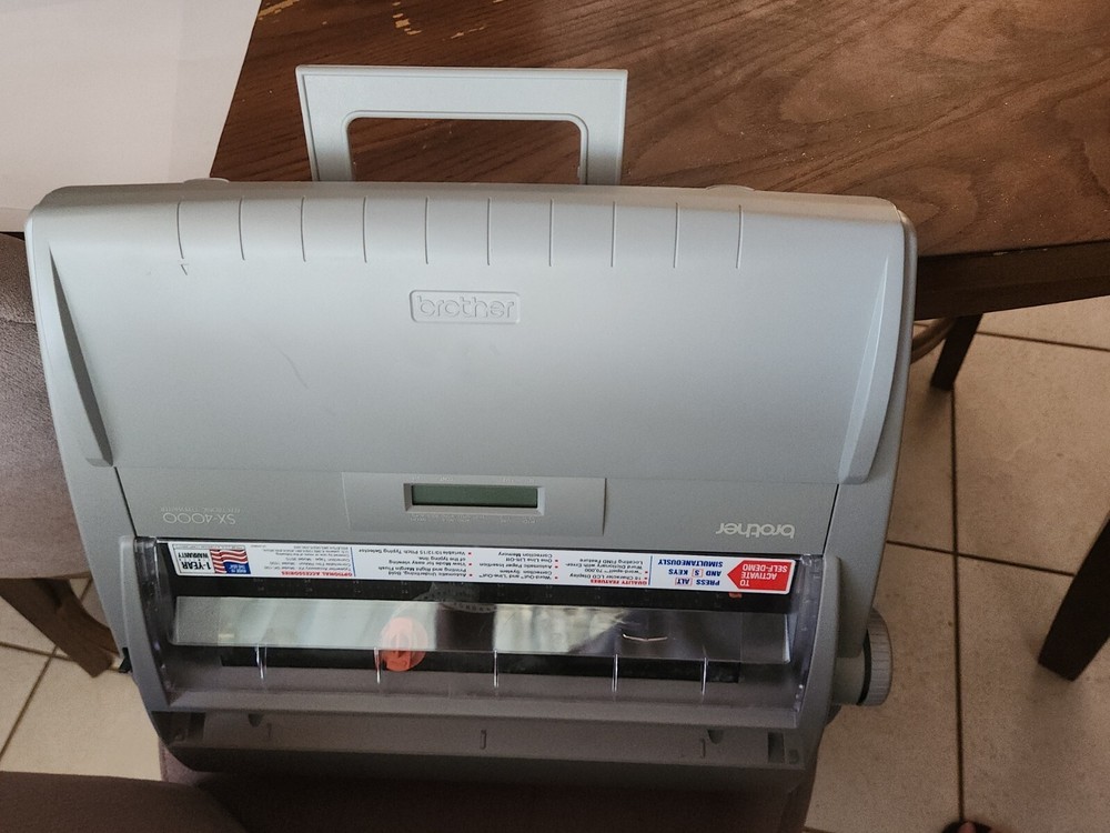 Brother SX-4000 Electronic Typewriter - Powers On! w/ Instruction Manual +Cover