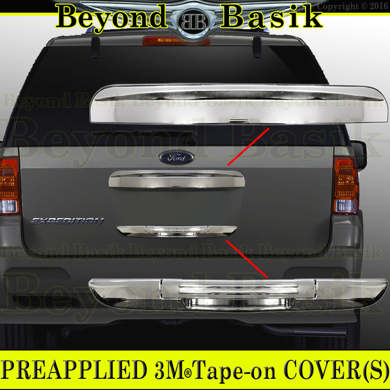 2003-2007 FORD EXPEDITION Chrome LOWER Tailgate Handle COVER+TOP Molding Trim
