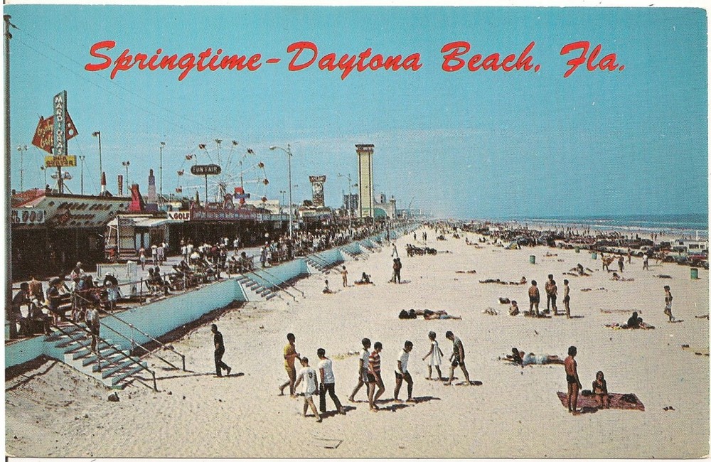 Springtime at Daytona Beach FL Postcard