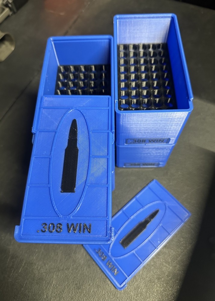 Stackable .308 Ammo Box 50rd Capacity (4 Pack)