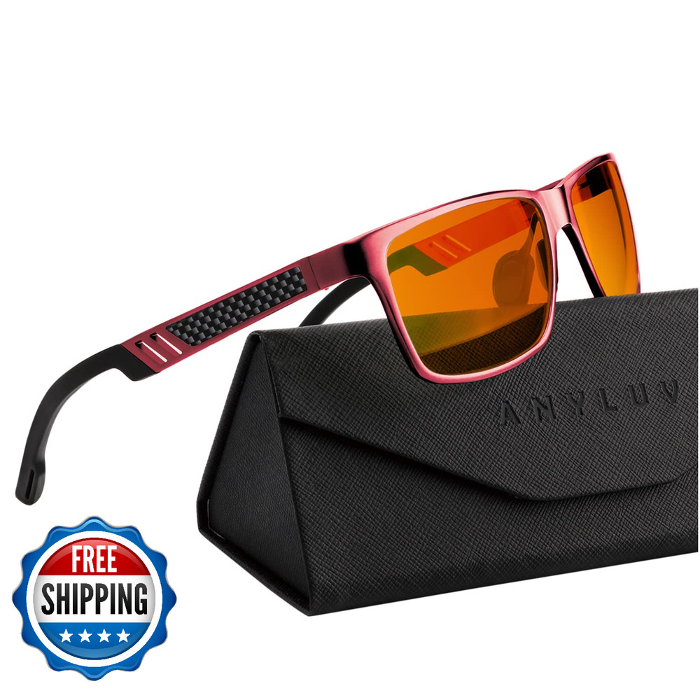 ANYLUV Blue Light Blocking Glasses Men Computer Gaming Al-Mg Lightweight