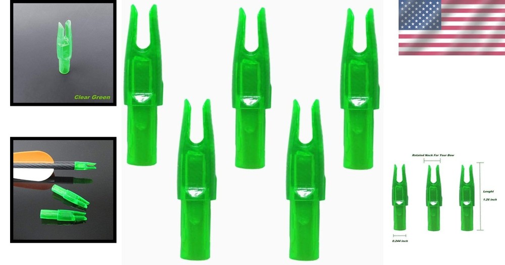 60 Pack Archery Arrow Nocks 0.246" Inside Diameter - Durable Plastic Inserts