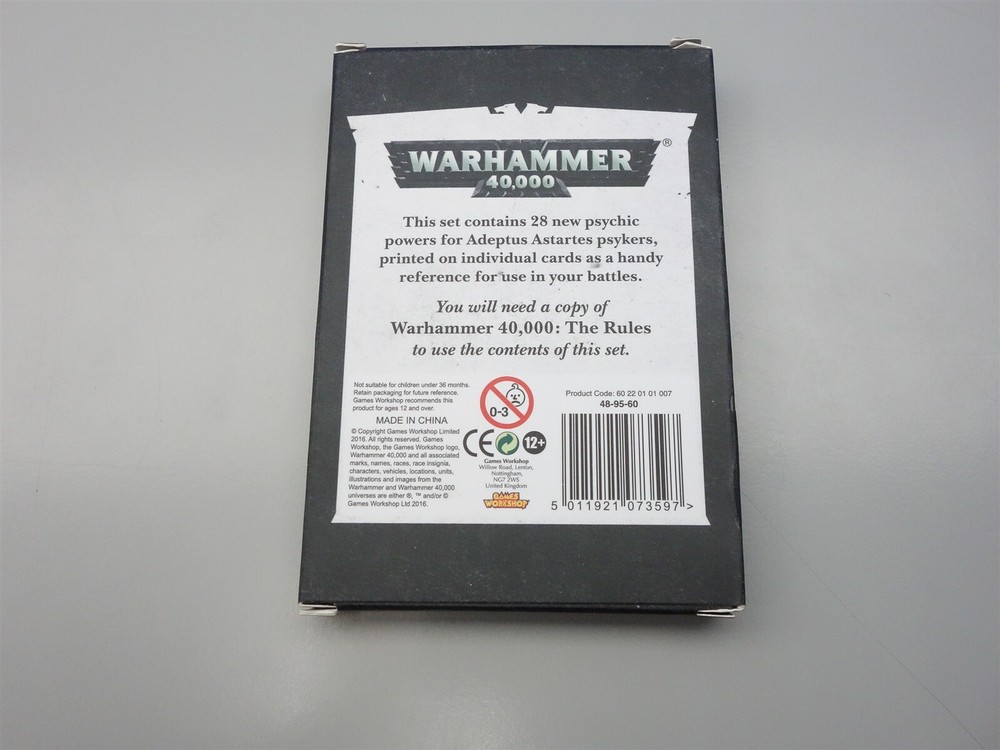 Warhammer 40K Space Marines - Adeptus Astartes Psychic Powers Datacards (7th Ed)