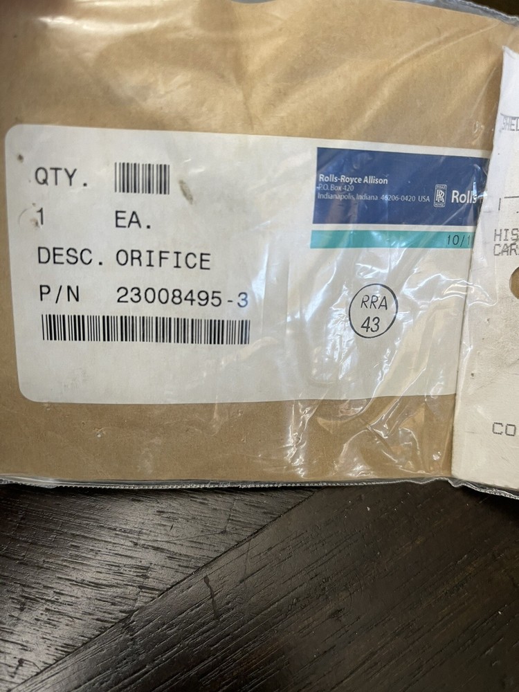 Rolls Royce Aircraft Compressor Orifice 23008495-3
