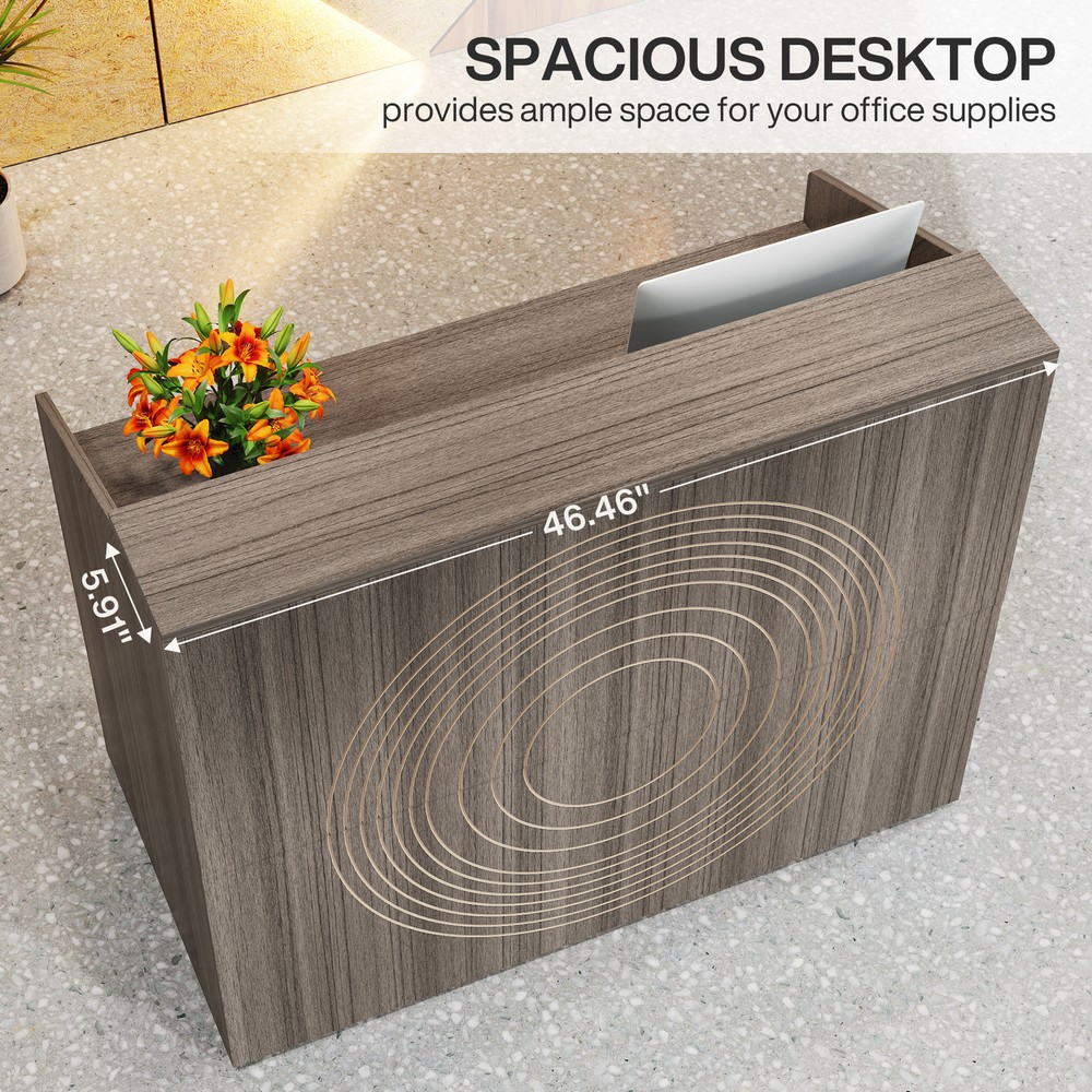 Tribesigns Reception Desk with Counter, Modern Front Desk Reception Room Table