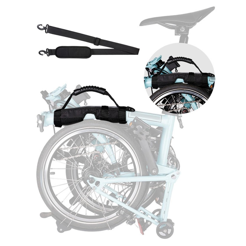 Folding Bike Carry Handle and Shoulder Strap Accessories Practical Easy to Use