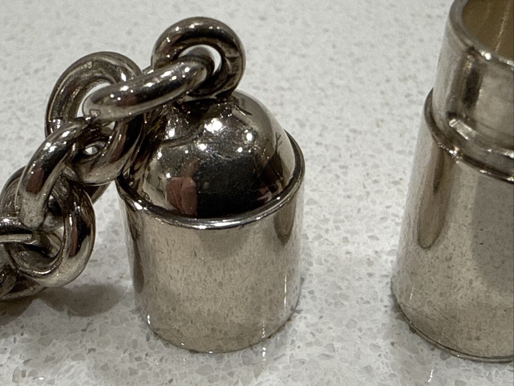 Sterling Silver Pill Box Key Ring
