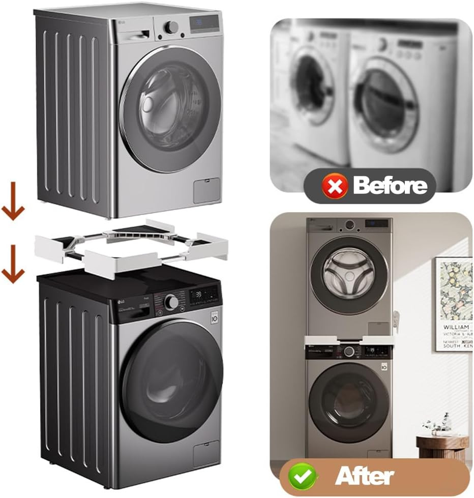 Washer Dryer Stacking Kit, Universal Stacking Kit for Washer and Dryer with Pull