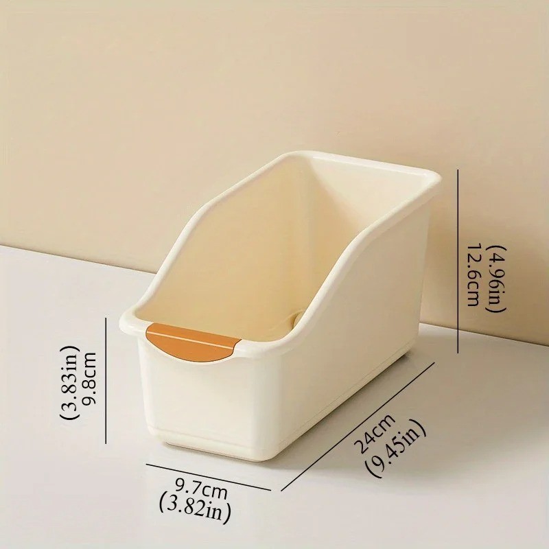 Curved Plastic Storage Bins Set Multipurpose Home Organizer Boxes