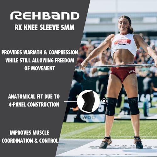 5mm Knee Sleeve Support for Cross Fit & Heavy Training, Medium Black - 1 Pair
