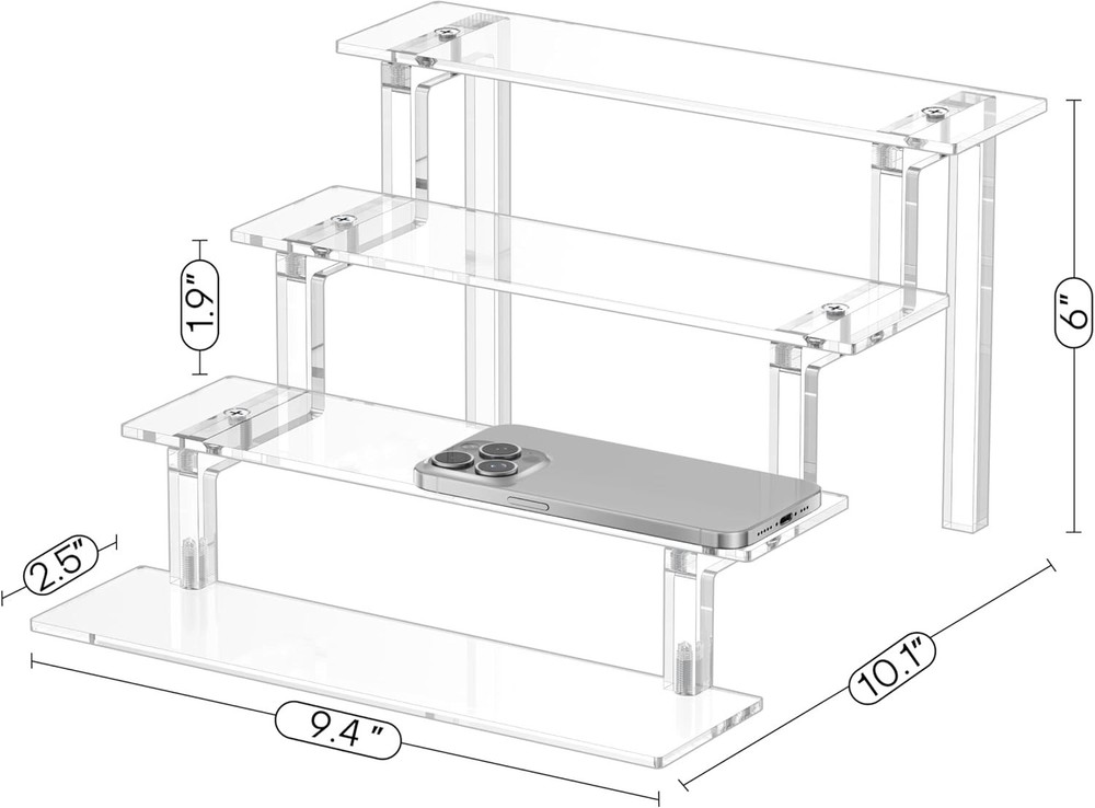 Versatile Acrylic Display Stand - 4-Tier Riser for Cologne & Funko POP Figures