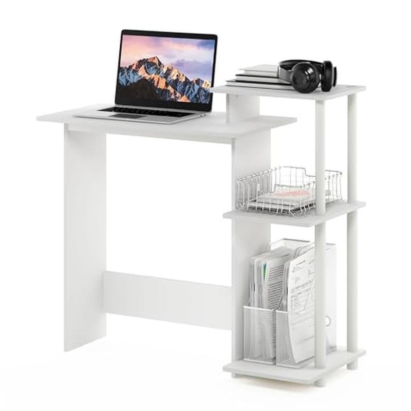 Compact Computer Desk Side Shelves Durable Easy Assembly Minimalist Design New