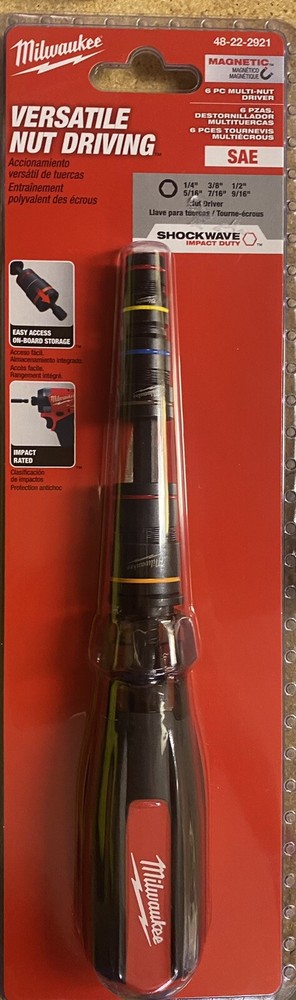 Milwaukee Tool 48-22-2921 Multi-Nut Driver,Solid,1/4 In Hex Sz - NEW