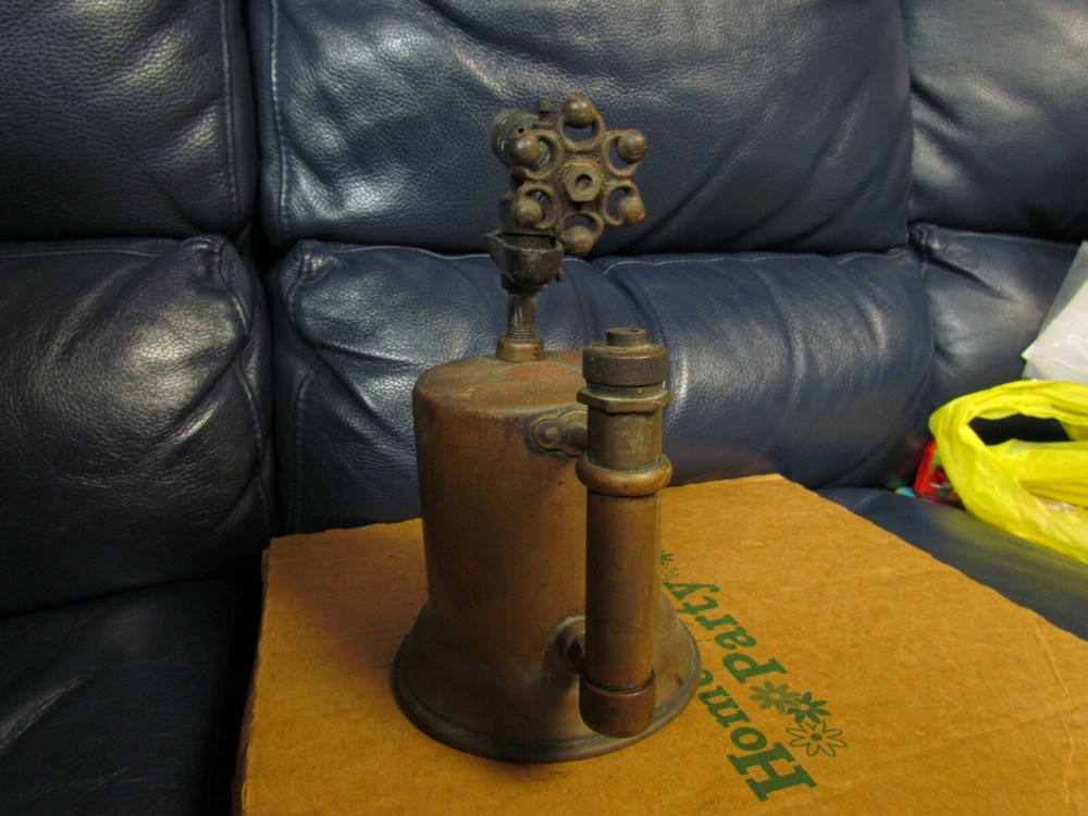 Vintage Antique Turner Brass Soder Torch Gas Blow Torch (7)