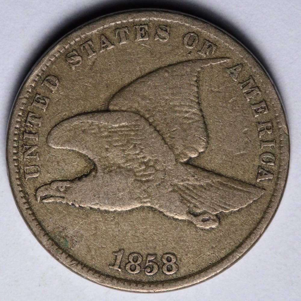 1858 SL Flying Eagle Cent Penny VF E107 QVUX