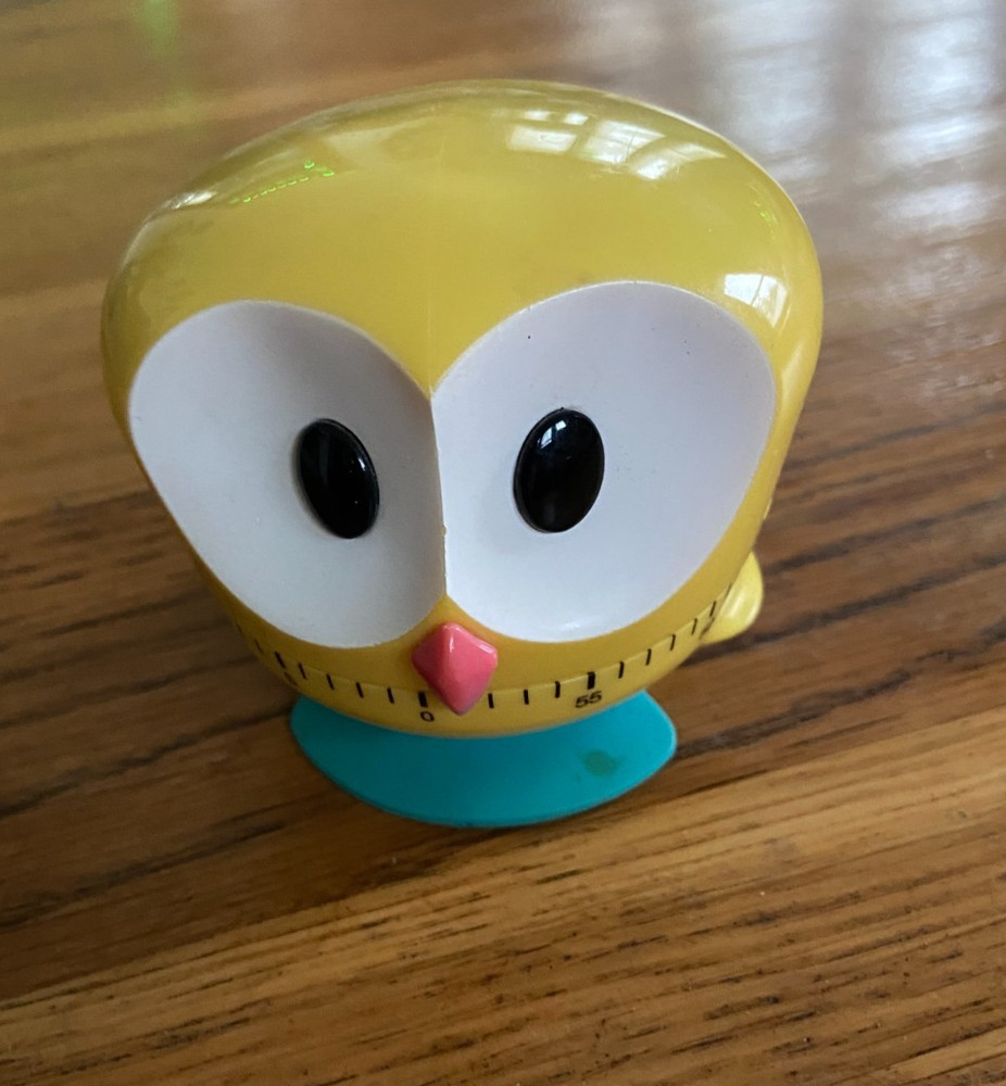 Kikkerland 1- Hour Kitchen Timer Yellow OWLET. Works