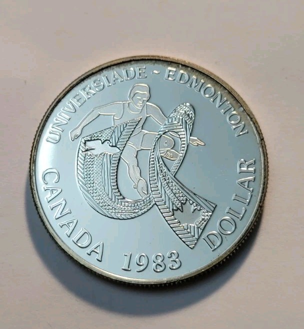1983 Canada (UNC) Silver 1 Dollar World University Games Commemorative Proof