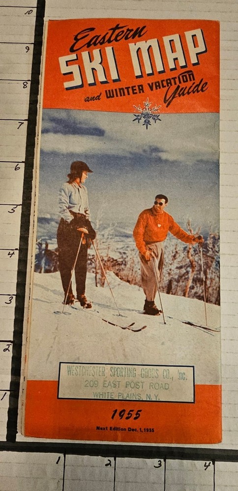 1955 EASTERN SKI MAP GUIDE.  See Description For More.