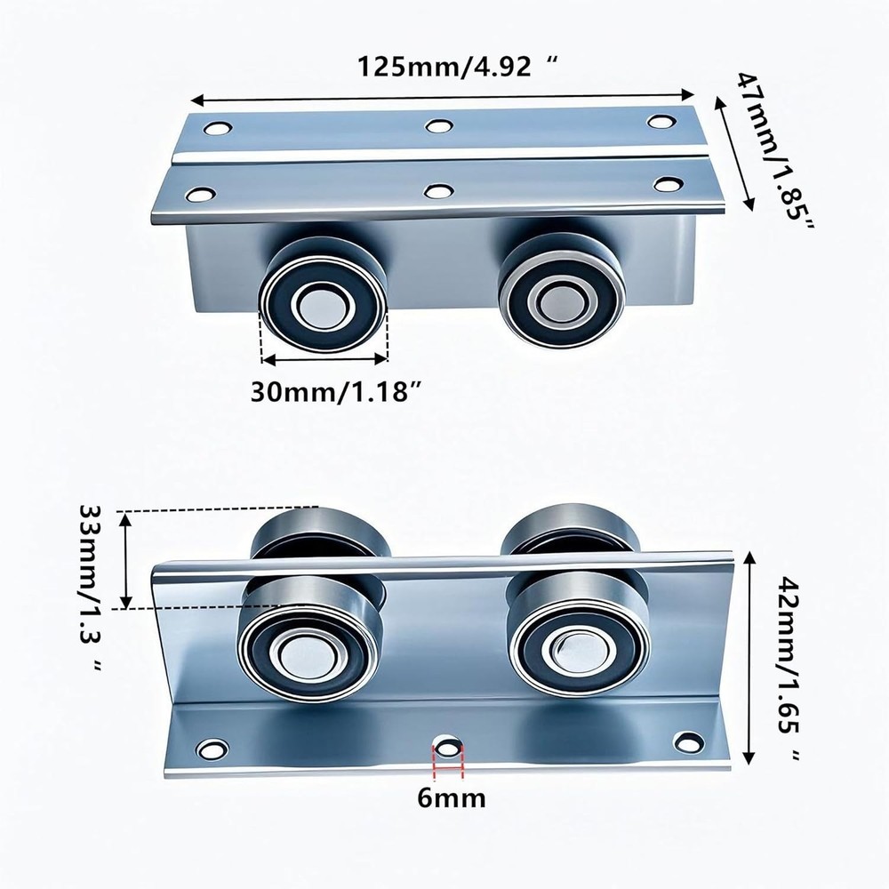 Heavy Duty 4 Wheel Trolley Roller for Barn & Shed Doors (4 Pack)