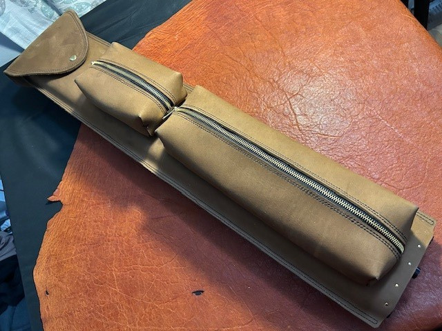 Randy Cantrell Envelope Style Custom Pool Case 2x4 Caramel Leather