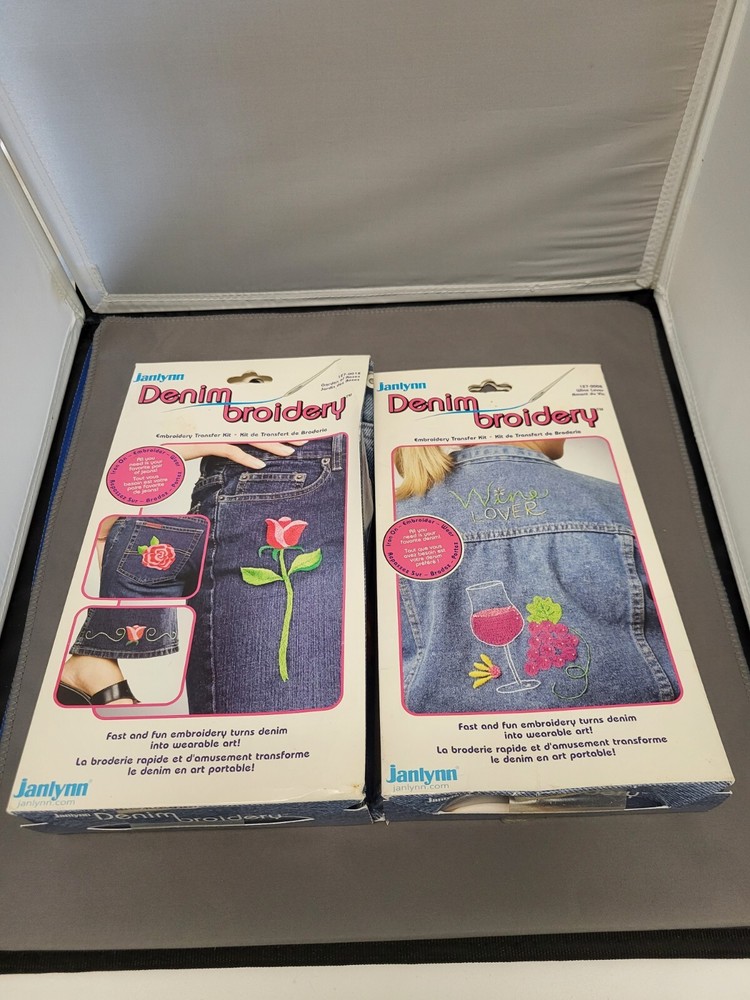 Janlynn Denim Broidery Embroidery Kit - 2 Pack