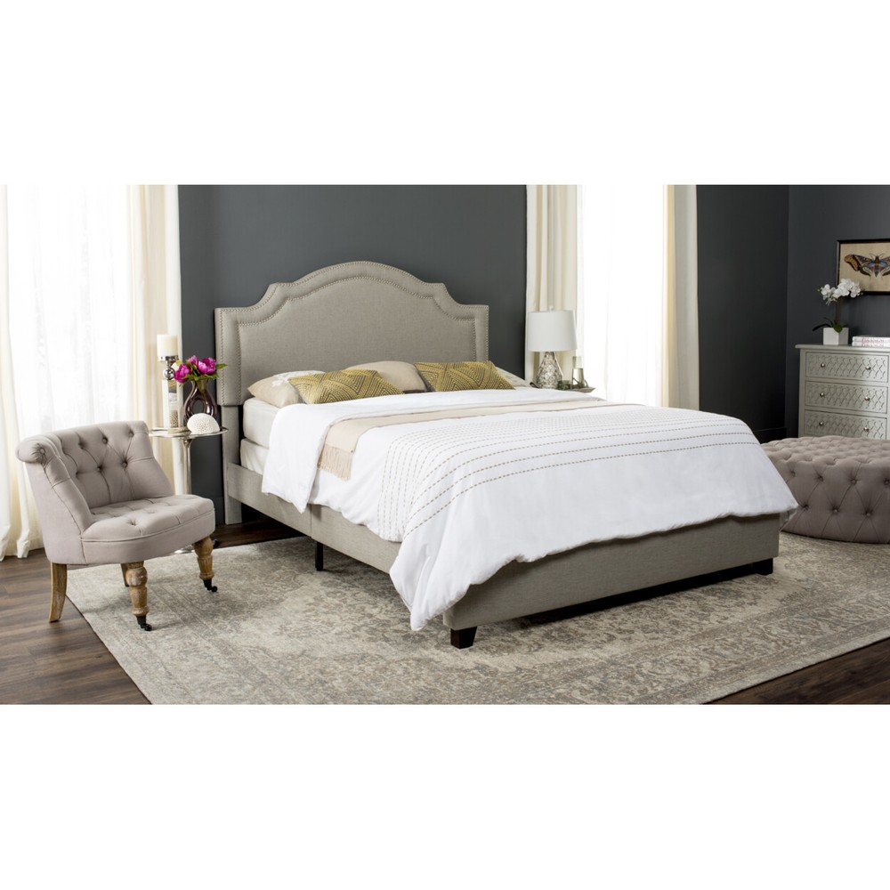 SAFAVIEH Theron Bed | Light Grey | Full |