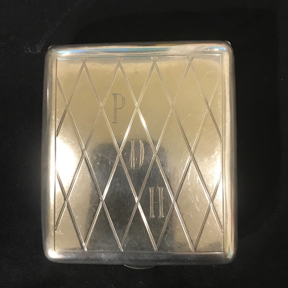 Sterling Silver Cigarette Case Monogram PDH