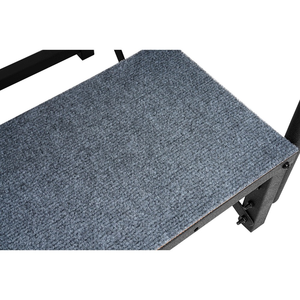 2 Step RV Steps with 2 Handrails w/Step Mat 660 lbs Load Capacity For Trailers