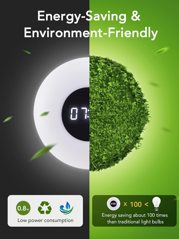 Night Light Clock Plug In Dimmable 3 Color Light Timer Small Bedroom Clock