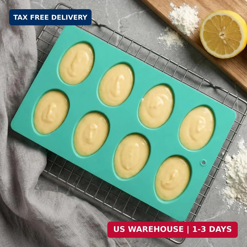 3 Pack 3D Easter Egg Silicone Molds, 8 Cavity Egg Shape Non-stick Baking Mold...