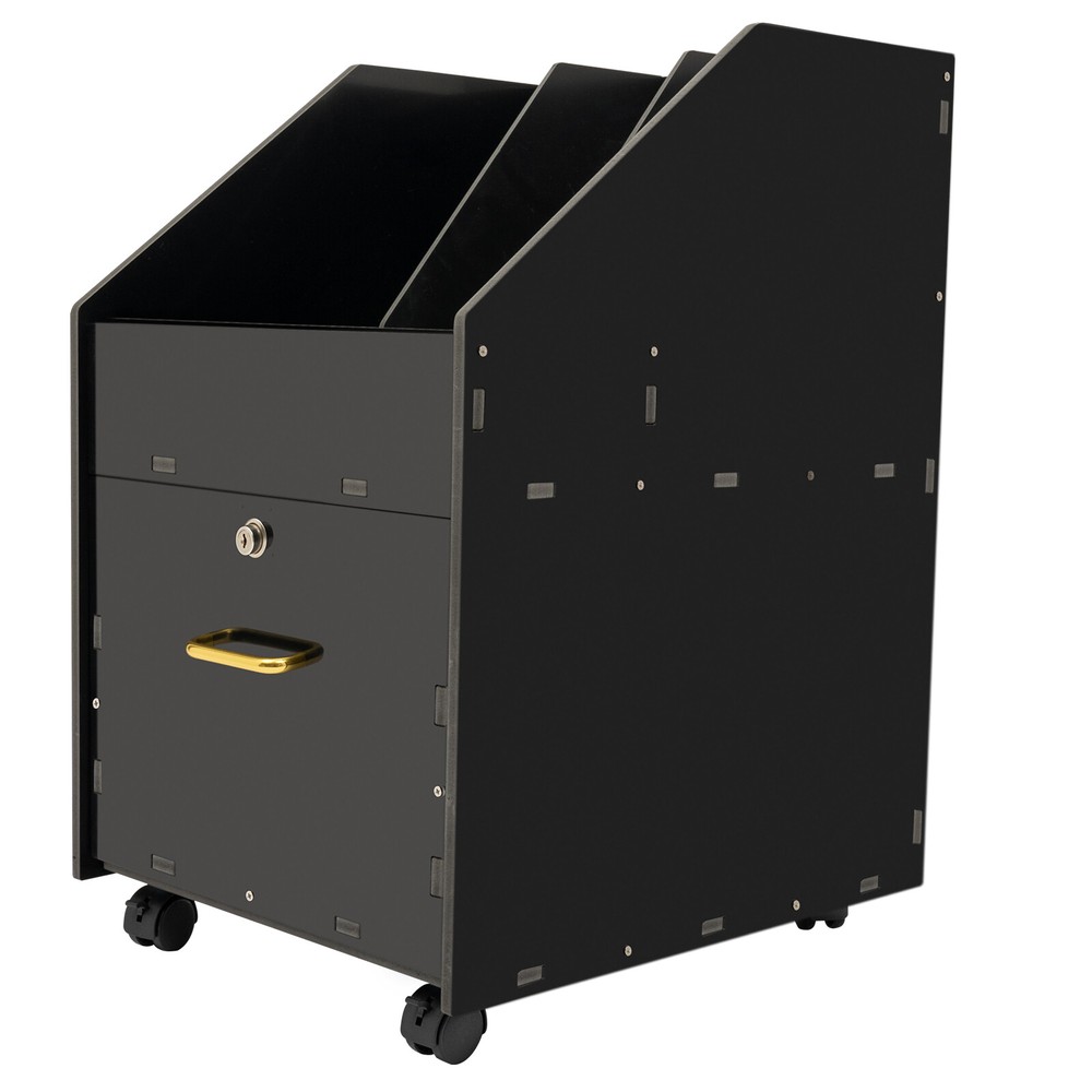 Mobile File Organizer w/Lock Under Desk Rolling File Cabinets Wood File Holder