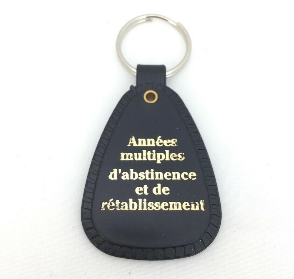 NA Key Tag Multiple Years Black FRENCH Narcotics Anonymous