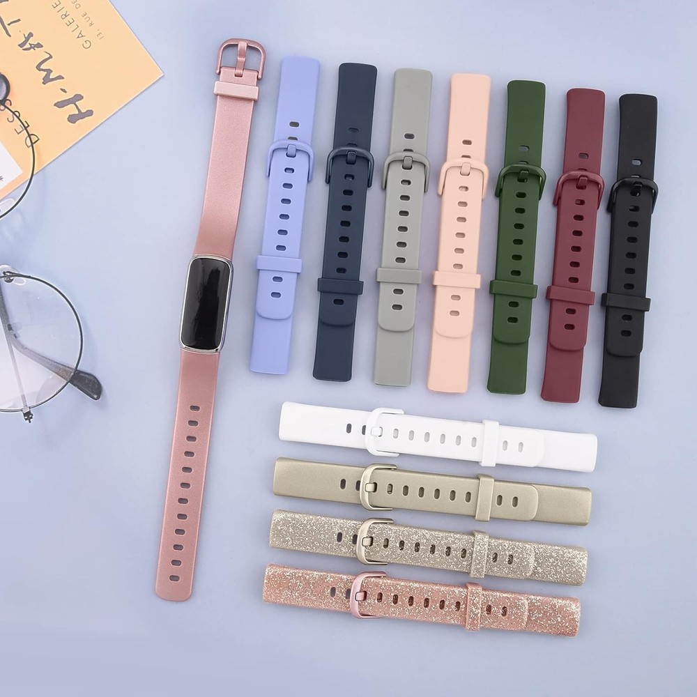 4 Pack Bands for Fitbit Luxe Bands, Soft Silicone Wristband Replacement Strap fo