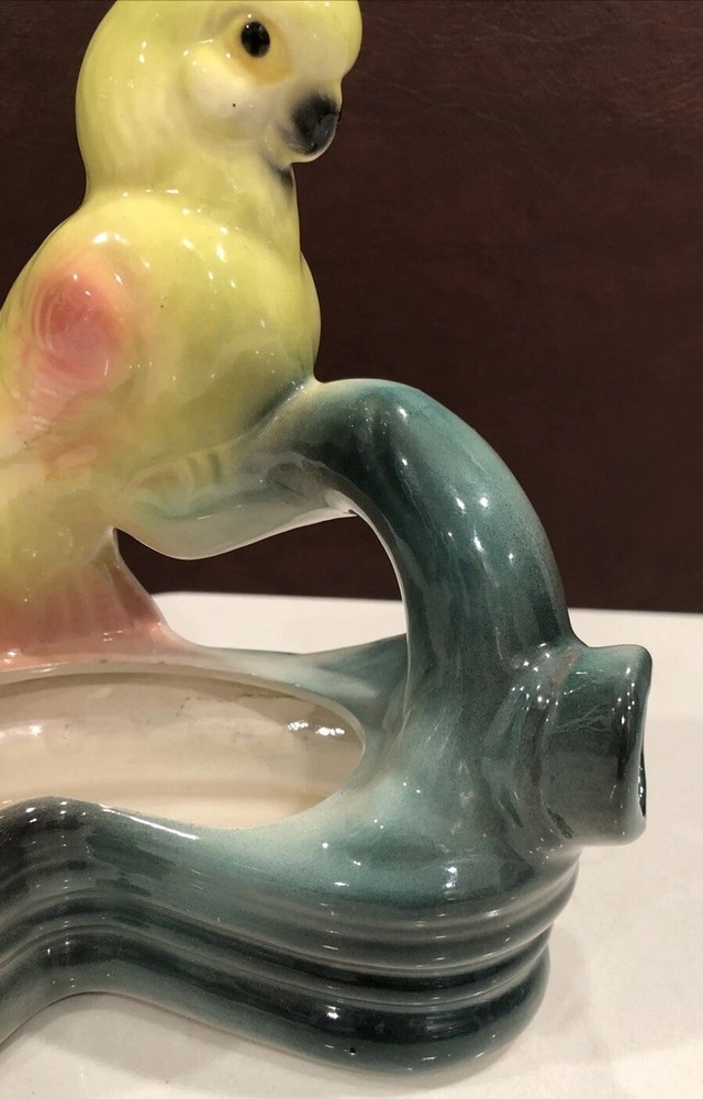 Parrot Planter Vase Vintage Ceramic USA