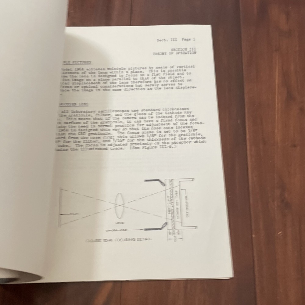 HP 196A Oscilloscope Camera Operating & Service Manual 1959