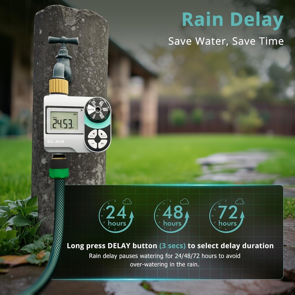 Brass Water Timer - Programmable Garden Hose Faucet Controller - Waterproof L...