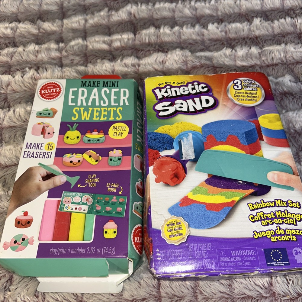 2 Items : Kinetic Sand & Eraser Sweet New