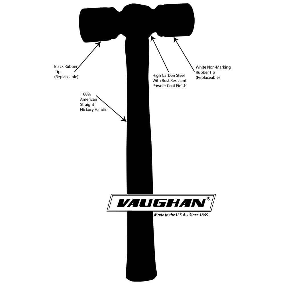 Vaughan Rubber Mallet Hammer Non Marring 14" Hickory Handle Striking Tool 24 oz
