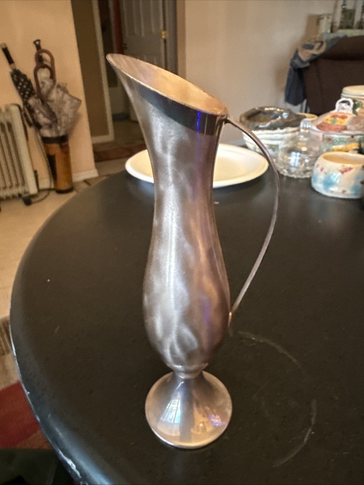 VTG Made In WEST GERMANY SILVERPLATE Small Pitcher/Vase approx 7 1/2”