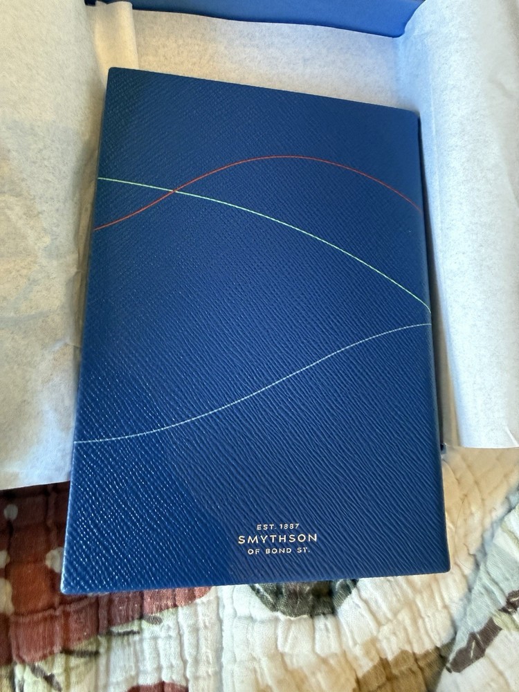 Smythson Soho Notebook Dogs Navy New