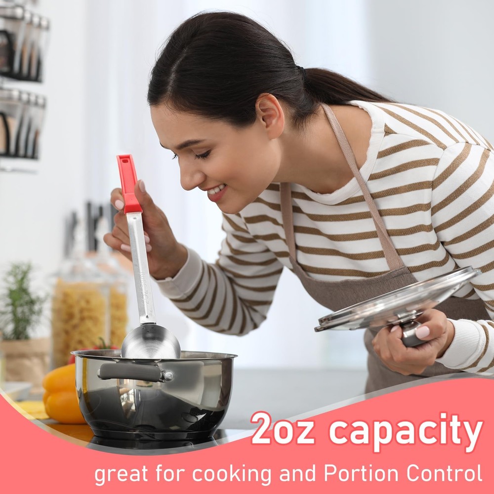 2 Pcs Portion Control Serving Spoons Restaurant Measuring Serving Ladle Utens...