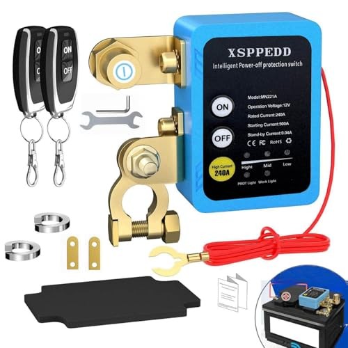 Kill Switch for Car,12V Remote Battery Disconnect 250A, Car Battery Switch