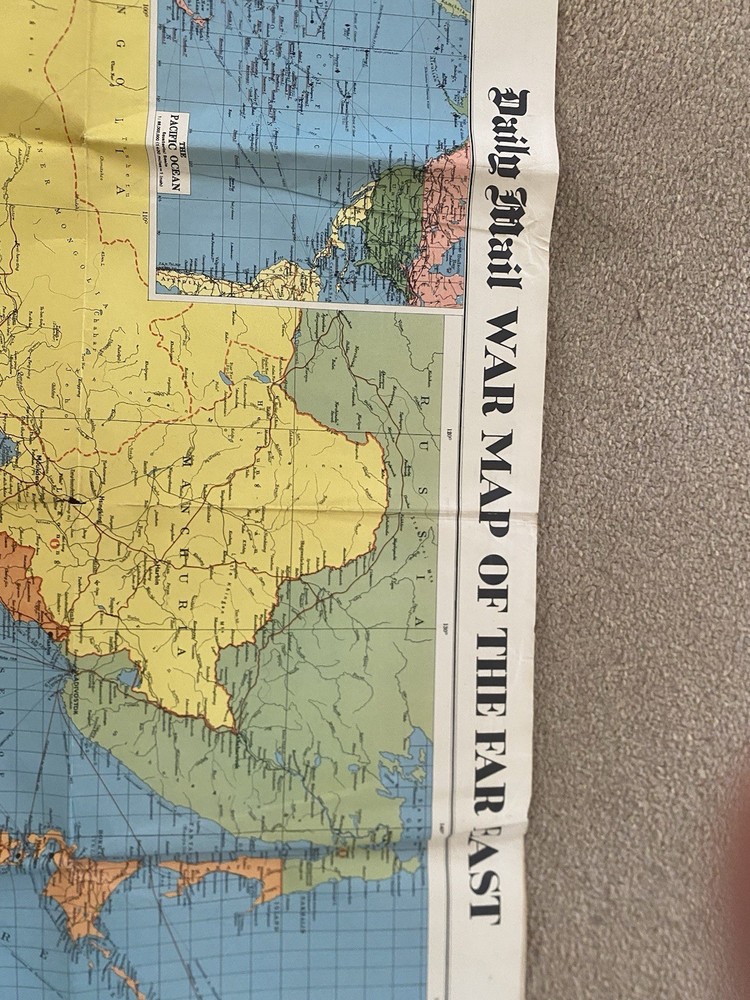 Daily Mail 1944 WW2 Far East War Map