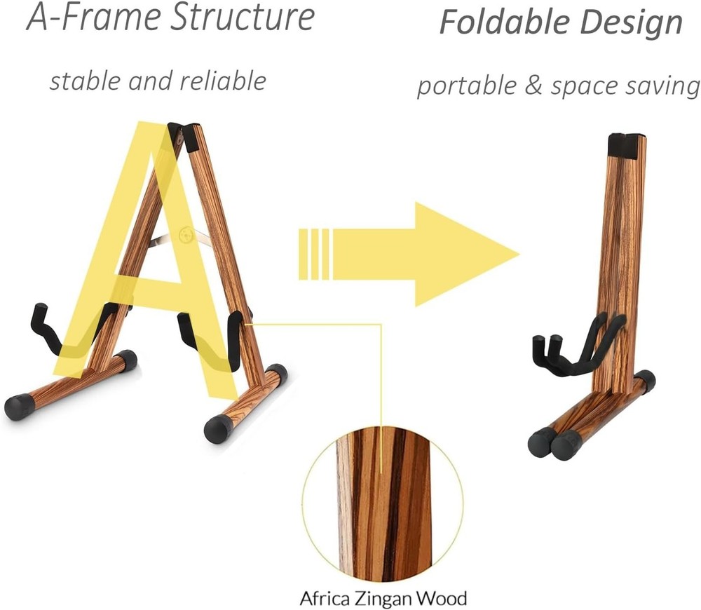 Adjustable A-Frame Guitar Stand for Multiple Instruments