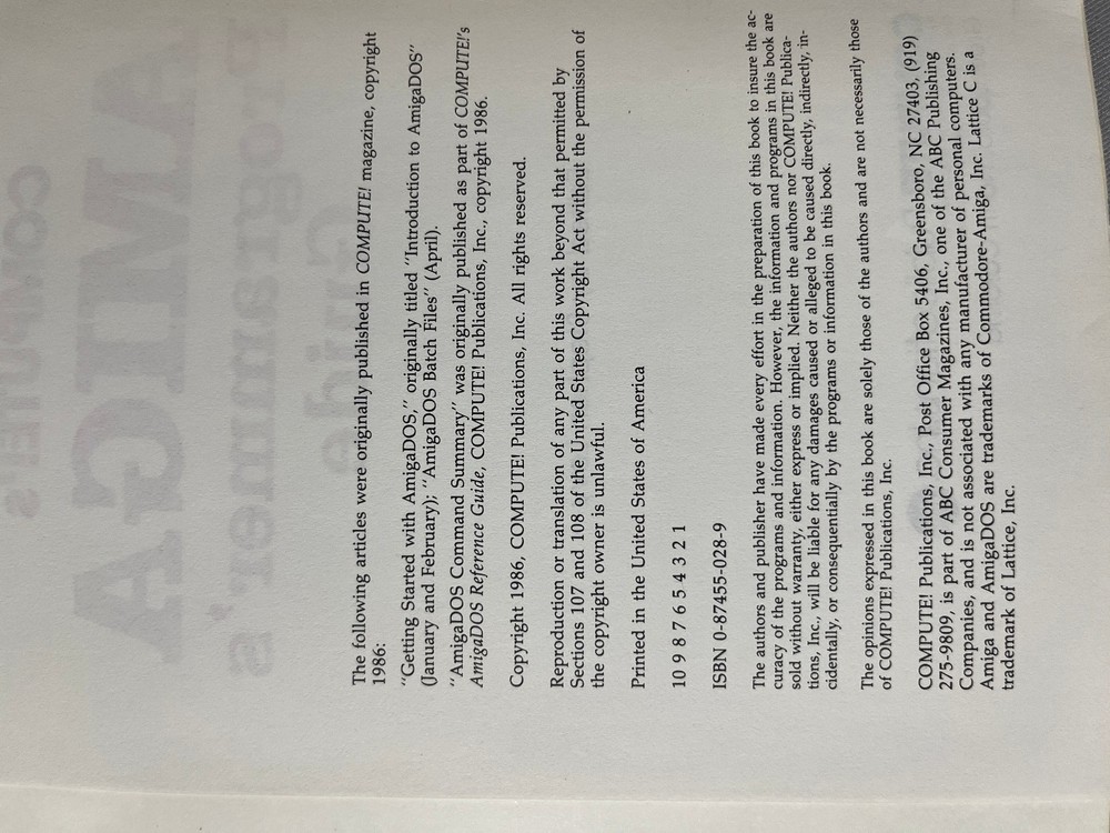 Compute!'s Amiga Programmer's Guide S. Levy Editor Compute! Books 1986