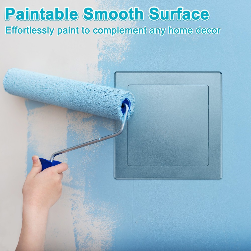 2-Pack Access Panel for Drywall, 6x6" Plastic Removable [Silver Tone, Square]