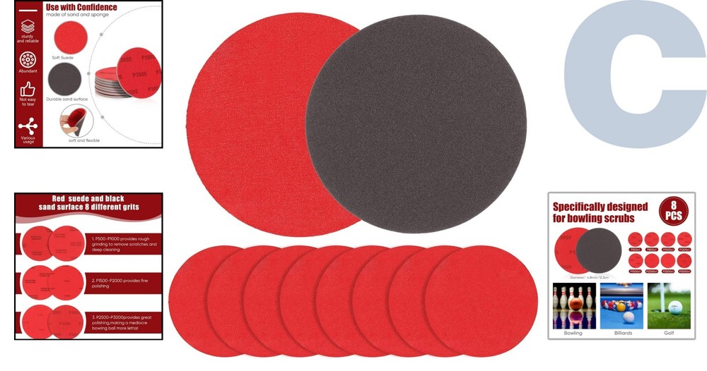 Comprehensive Bowling Pad Set with 8 Grits for Enhanced Ball Performance