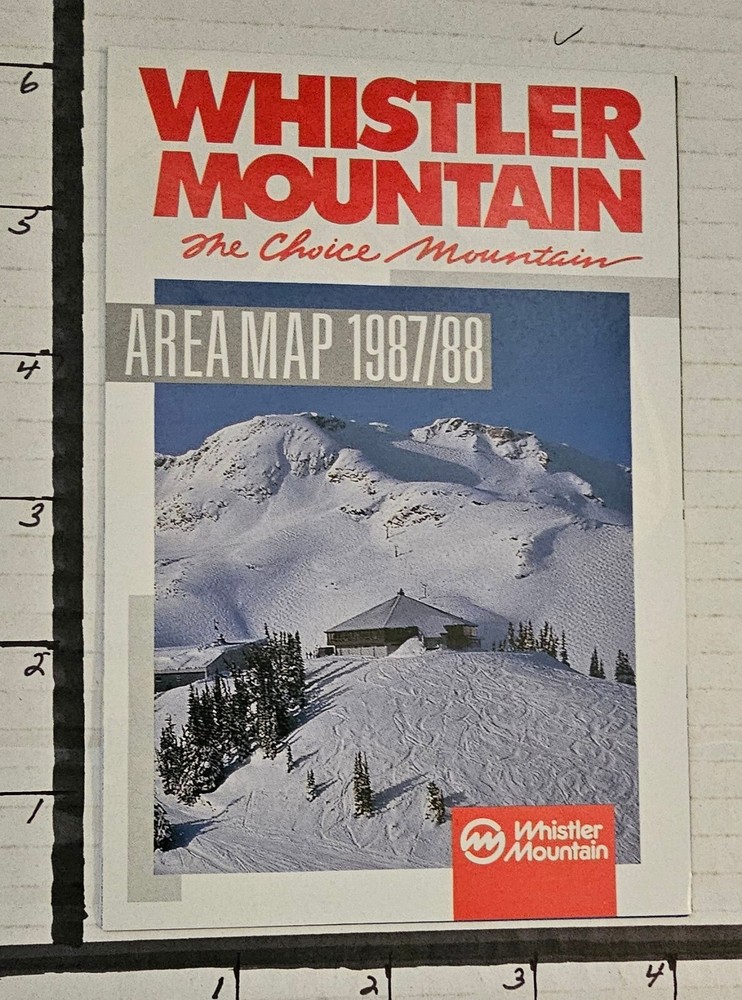1987/88 WHISTLER SKI AREA  TRAIL MAP CANADA.  MINT UNUSED