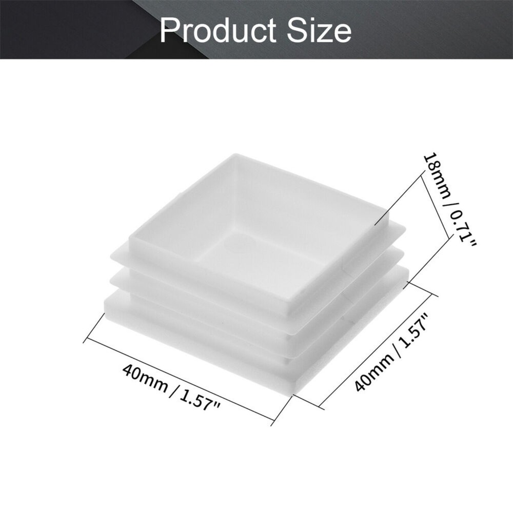 8/20Pcs Square Tube Hole Plug Plastic End Cap for Chair Table Glide Insert