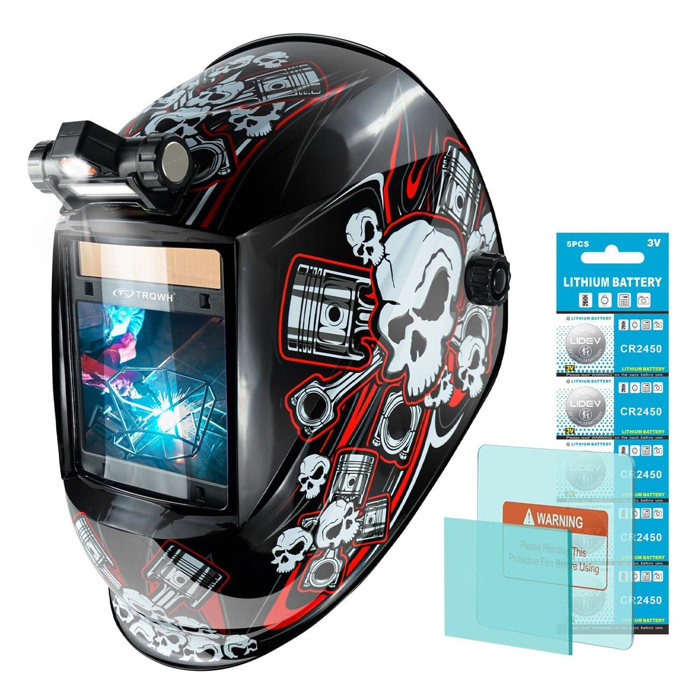 TRQWH Pro Welding Helmet with Grind Mode, True Color Large View & 4 Arc Sensor